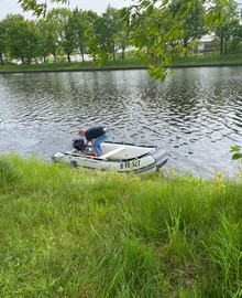 Rubberboot met motor
