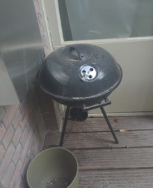 Barbecue with charcoal and chimney 