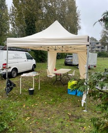 Partytent easy up 4,5 x 3 meter wit eventueel met zijwanden