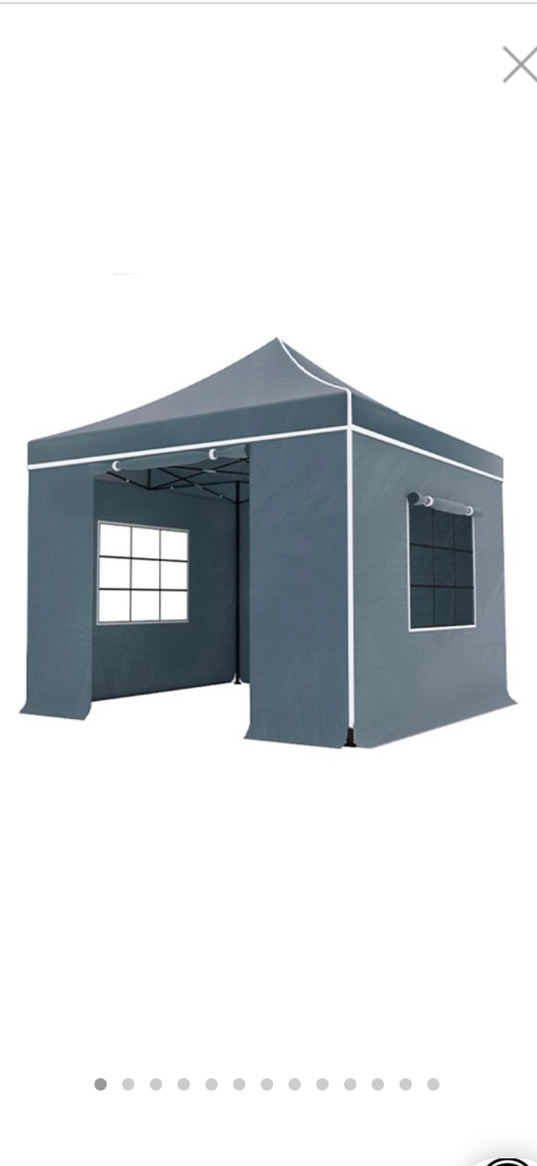Easy up PartyTent 3M x 3M grijs incl zijwanden en zandzakken