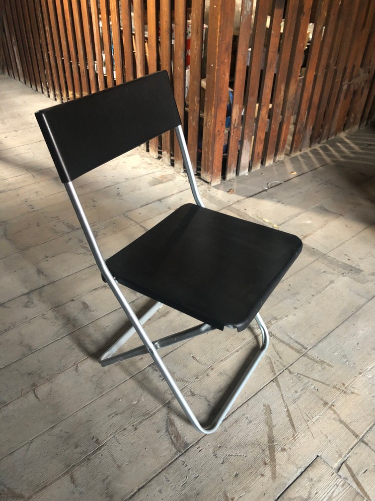Klapstoel zwart/chroom