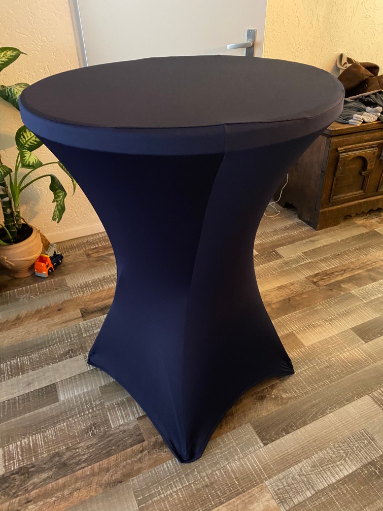 Statafel 80 cm breed incl donkerblauw hoes
