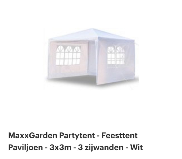 Partytent met zijwanden 3x3m