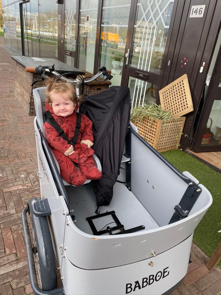 Elektrische bakfiets + baby zitje.
