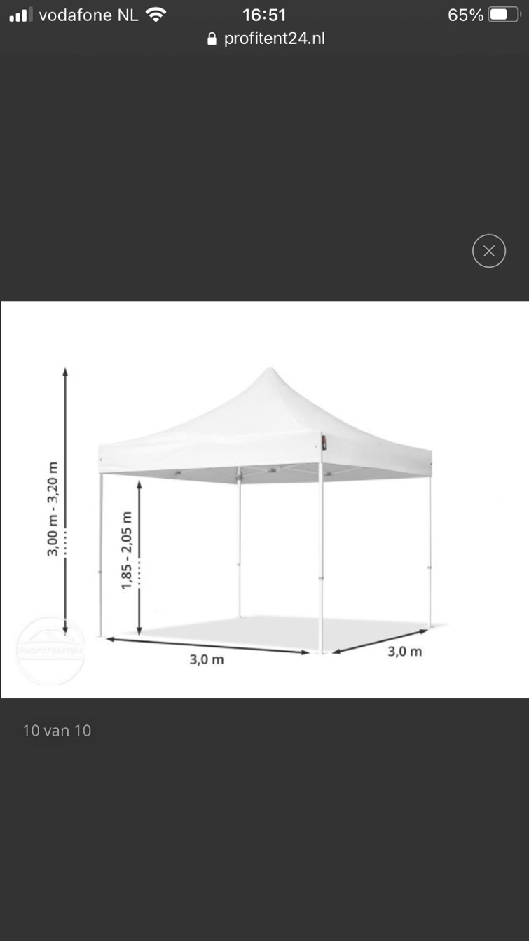 Partytent zonder zijwanden