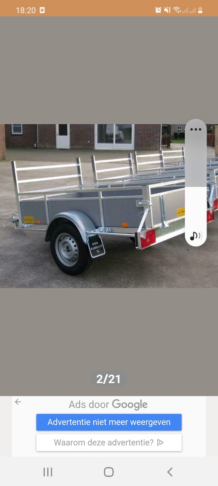Aanhanger te huur 750 kg
