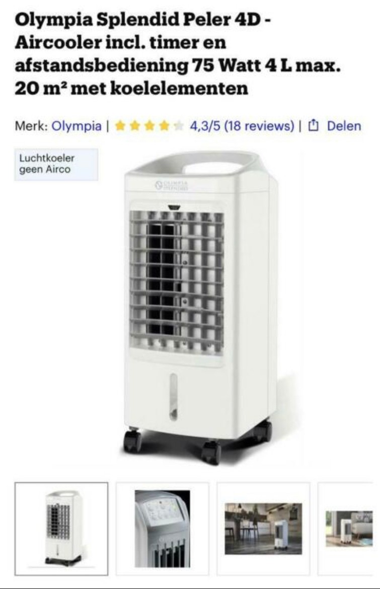 Olympia Splendid AirCooler met afstandsbediening
