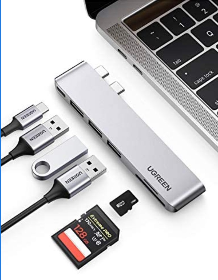 Macbook hub UGREEN USB C Hub 6 in 2 naar USB C Thunderbolt 3
