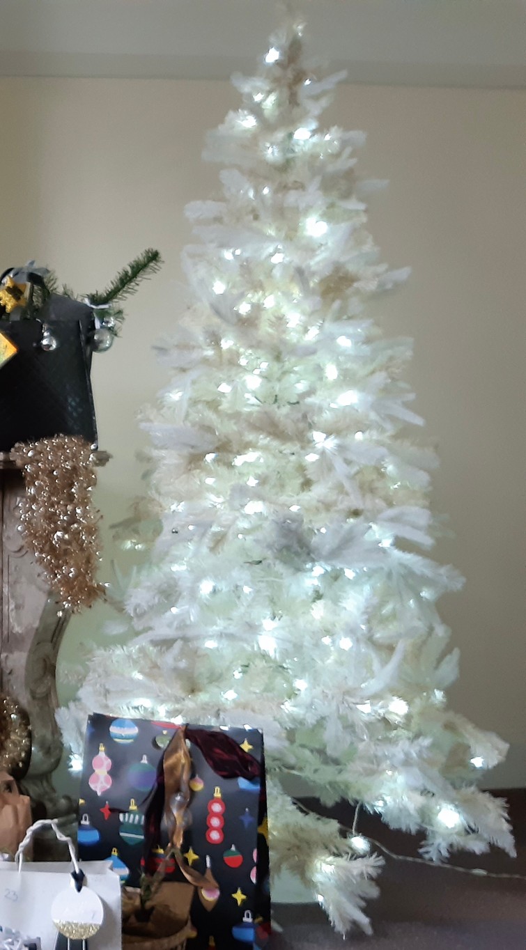 Kunstkerstboom wit/crème