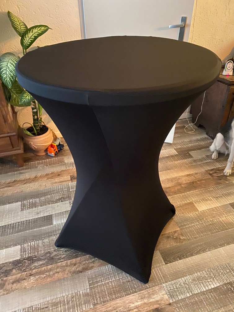 Statafel 80 cm breed Incl zwarte hoes