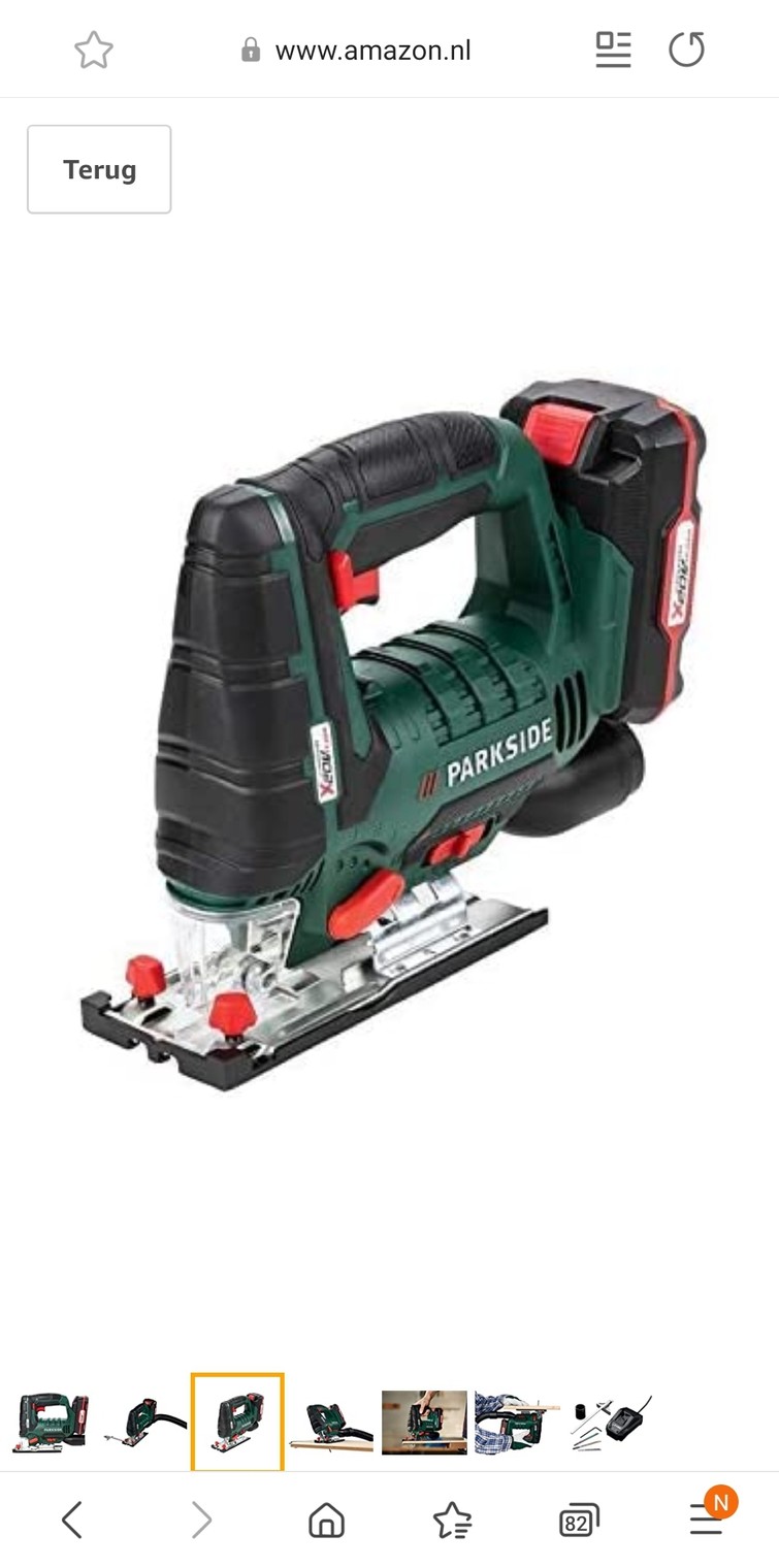 Parkside 20v accu decoupeerzaag